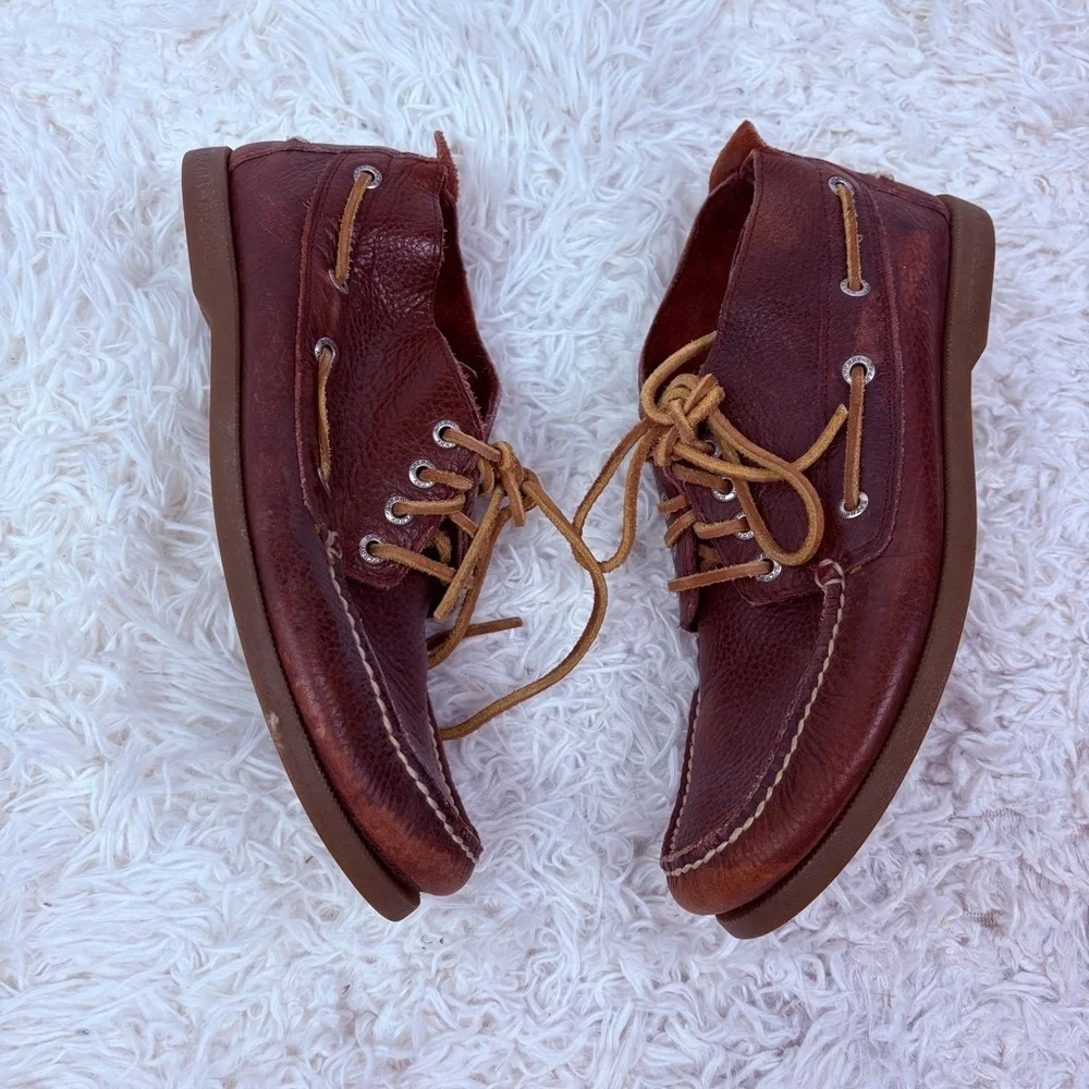 SPERRY TOPSIDER Men's Brown Leather Boat Shoes size 9.5